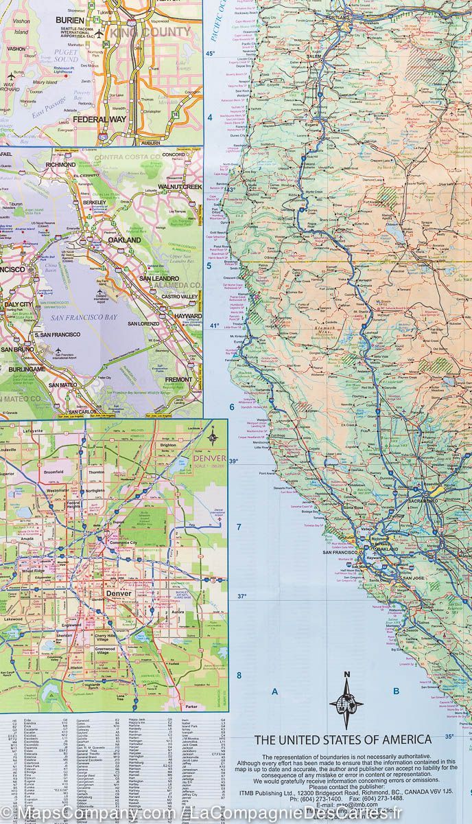 Carte de voyage des Etats Unis | ITM - La Compagnie des Cartes