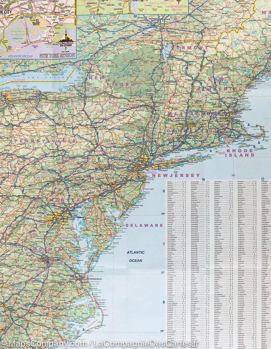 Carte de voyage des Etats Unis | ITM - La Compagnie des Cartes