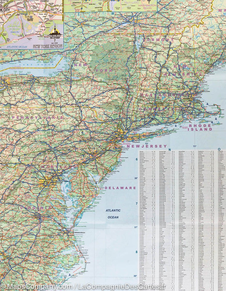 Carte de voyage des Etats Unis | ITM - La Compagnie des Cartes