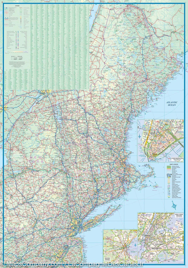 Carte de voyage - USA Nord-est (nord du Maine à la Virginie) | ITM carte pliée ITM 