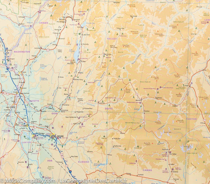 Carte de voyage - USA Nord-Ouest (Washington, Oregon, Idaho) | ITM carte pliée ITM 