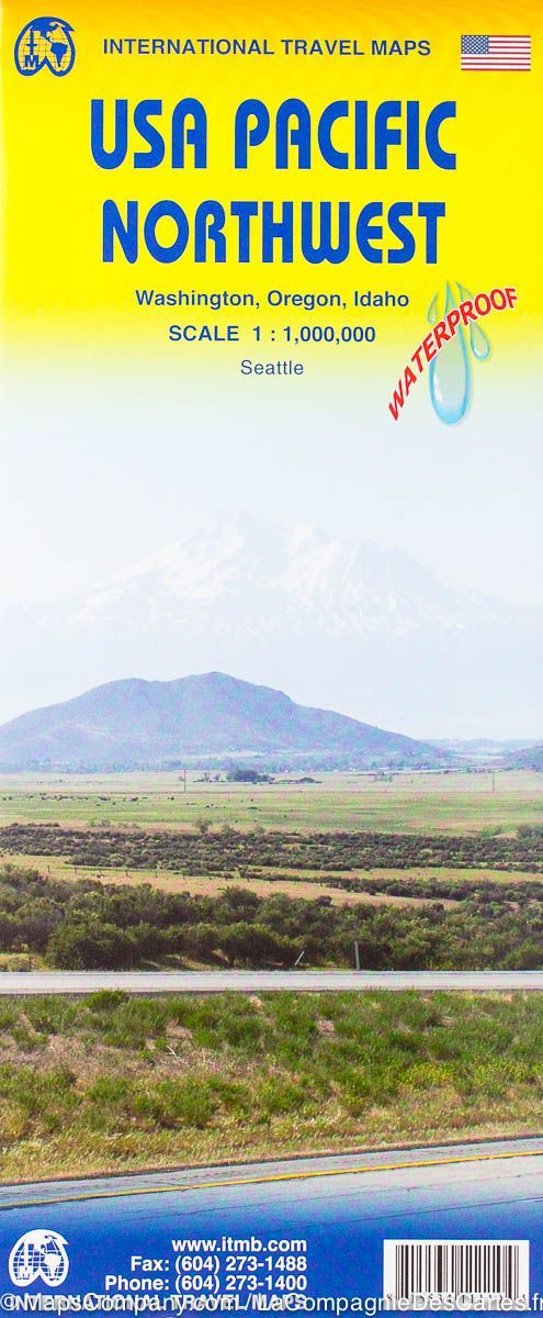 Carte de voyage - USA Nord-Ouest (Washington, Oregon, Idaho) | ITM carte routière ITM