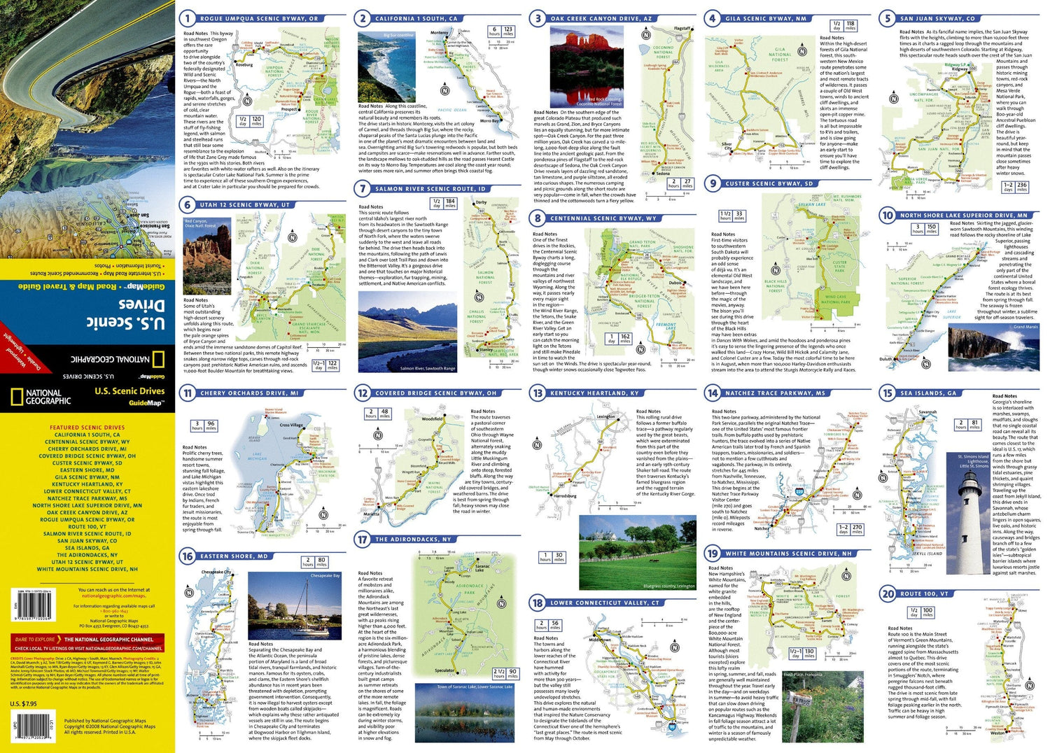 Carte de voyage - USA Scenic Drives | National Geographic carte routière National Geographic