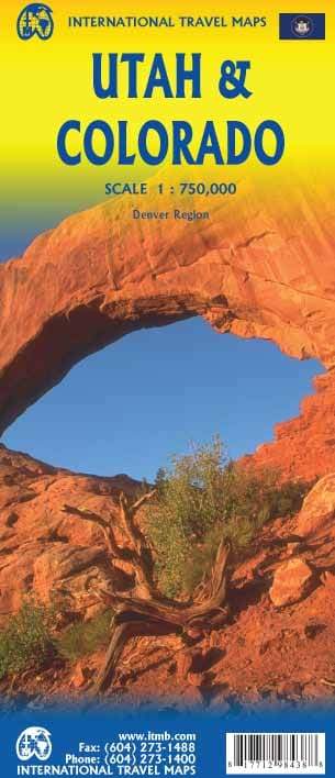 Carte de voyage - Utah & Colorado (USA) | ITM carte routière ITM