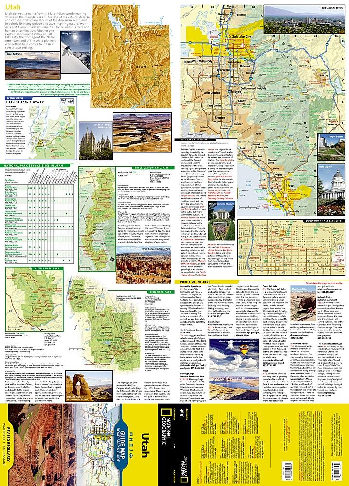 Carte de voyage de l'Utah | National Geographic - La Compagnie des Cartes