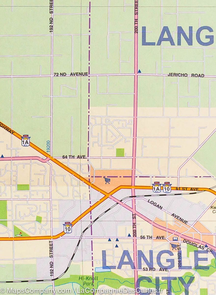 Carte de voyage - Vancouver Northshore & Fraser Valley | ITM carte routière ITM