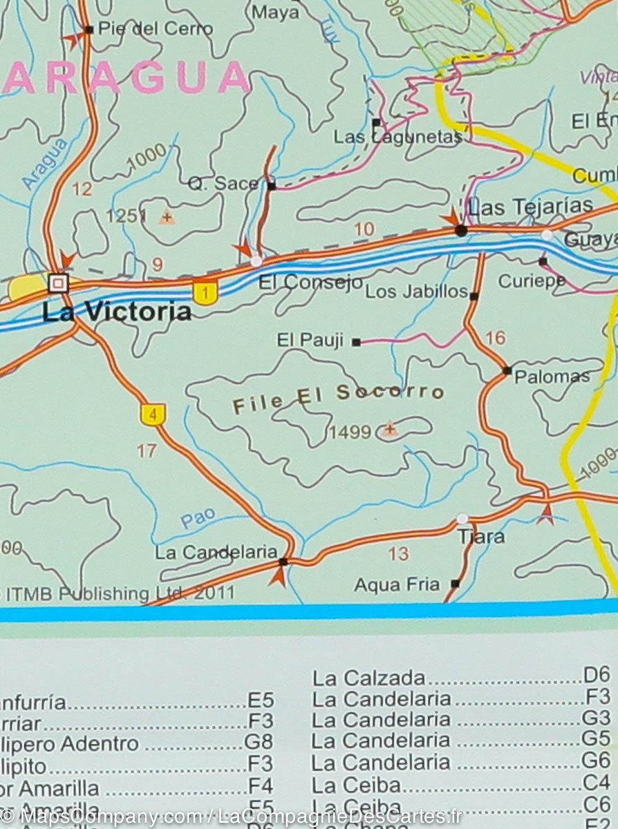 Carte de voyage - Venezuela | ITM carte routière ITM