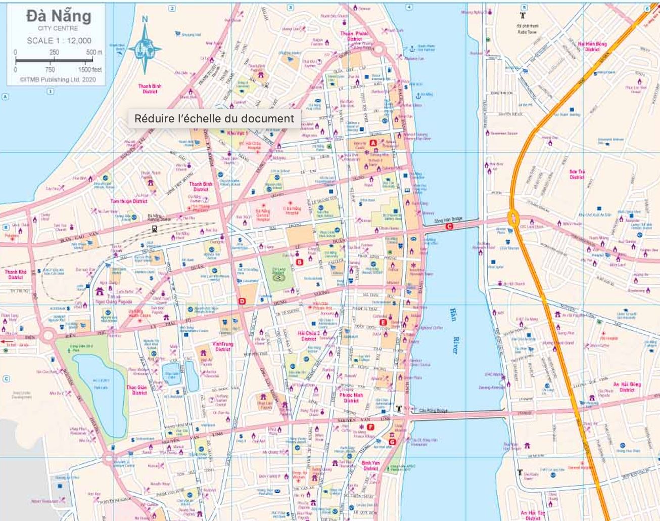 Carte de voyage - Vietnam Central & Plan de Hué et Da Nang | ITM carte routière ITM