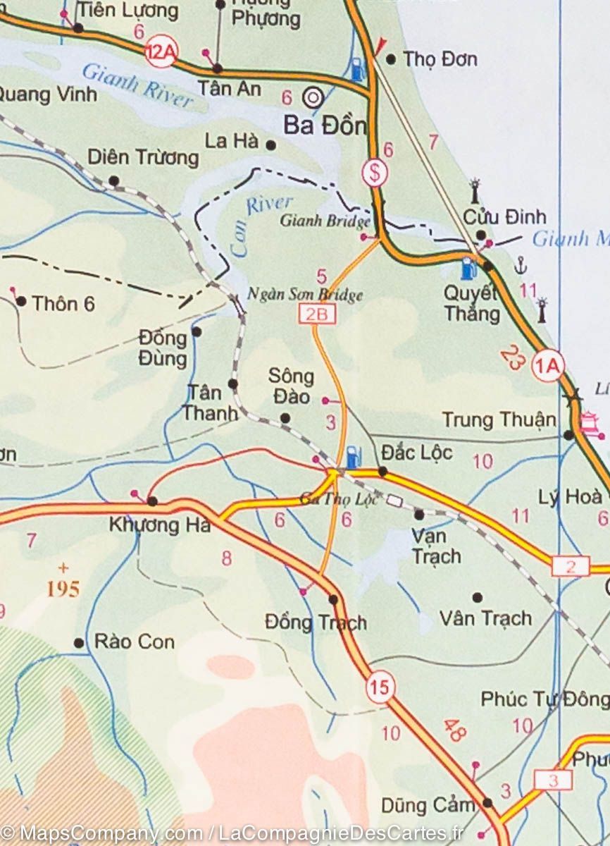 Carte de voyage - Vietnam Central & Plan de Hué et Da Nang | ITM carte routière ITM