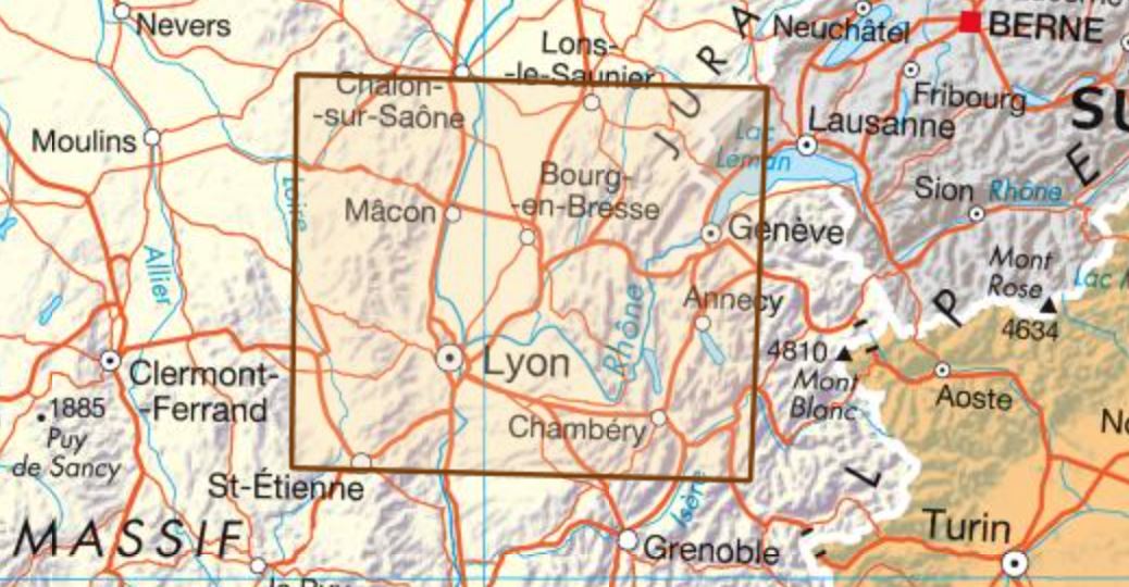 Carte départementale - Ain & Rhône | IGN carte pliée IGN 