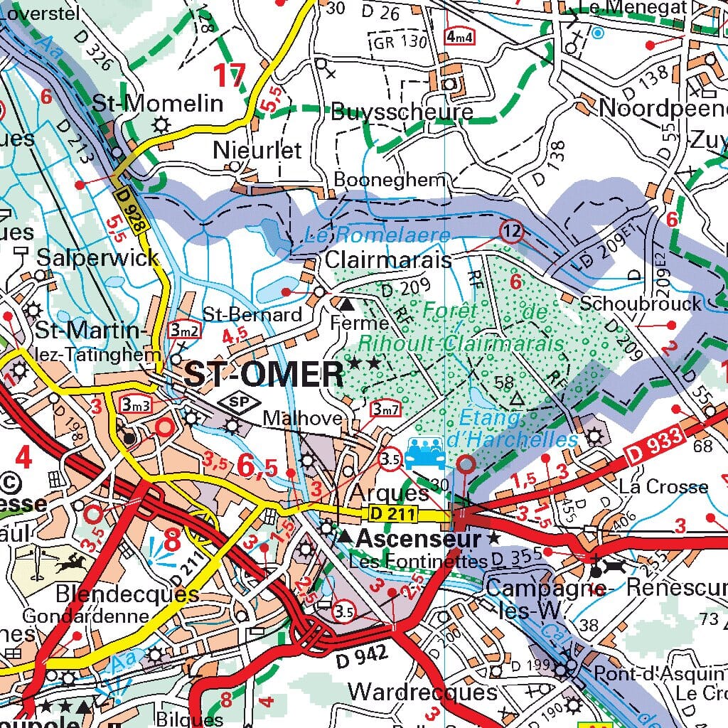 Carte départementale n° 301 - Pas-de-Calais & Somme | Michelin carte routière Michelin