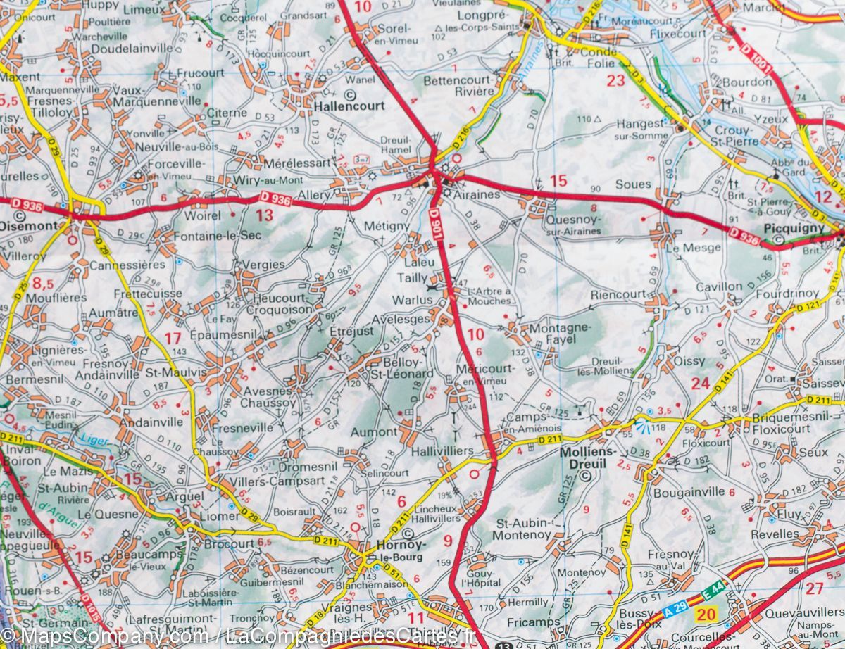 Carte départementale n° 301 - Pas-de-Calais & Somme | Michelin carte routière Michelin