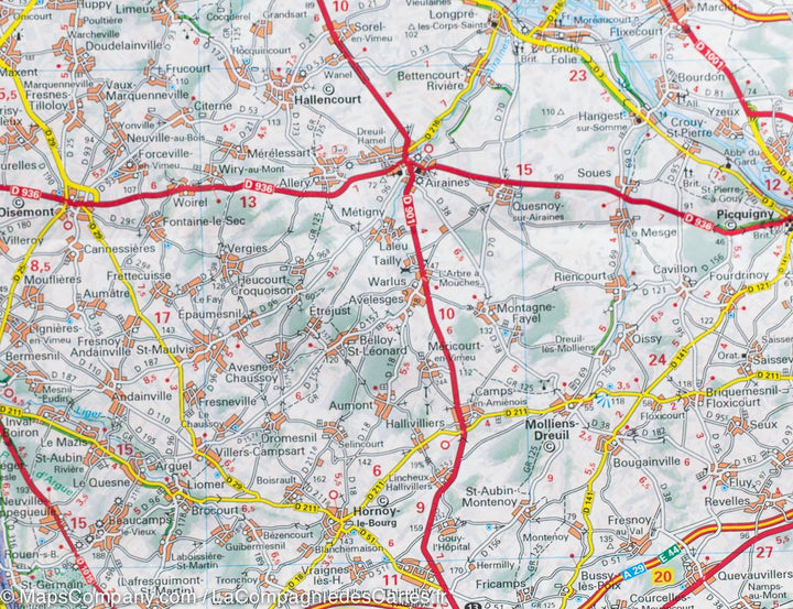 Carte départementale n° 301 - Pas-de-Calais & Somme | Michelin carte pliée Michelin 