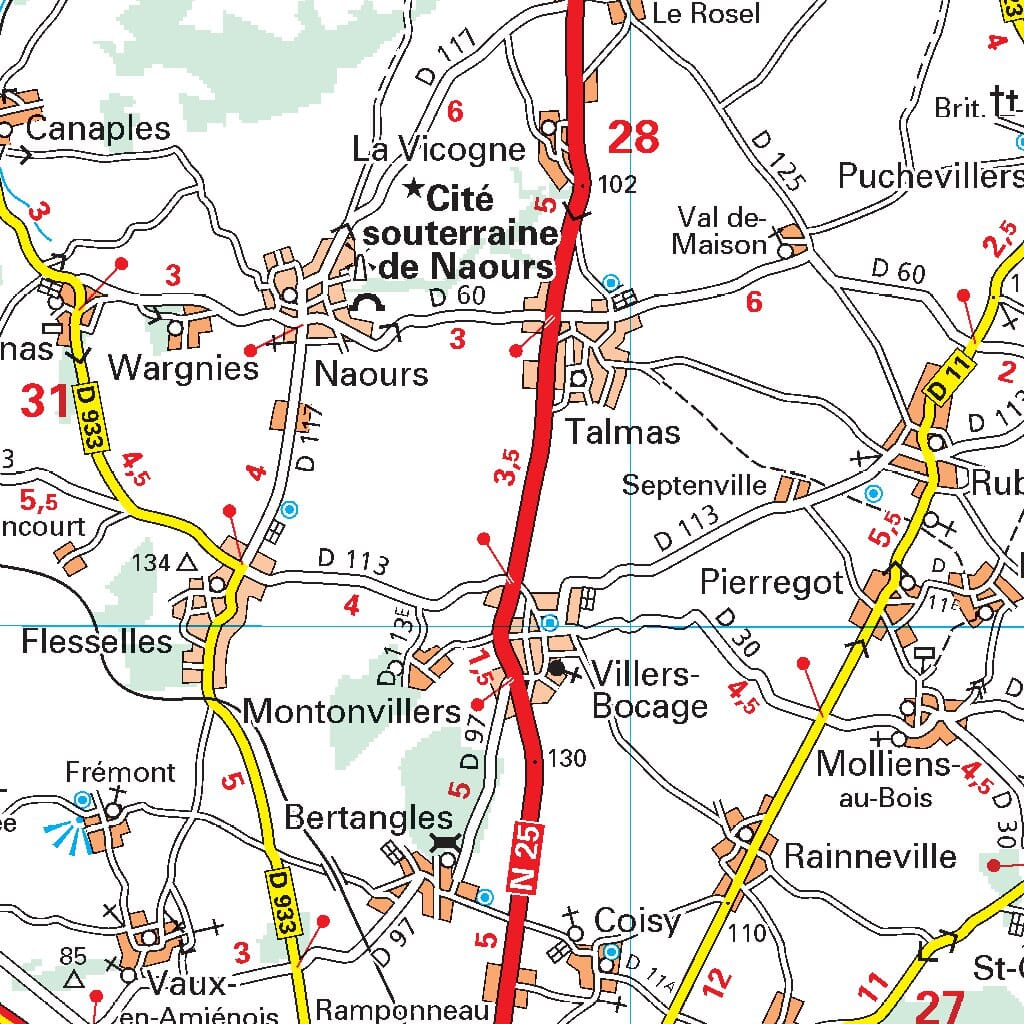 Carte départementale n° 301 - Pas-de-Calais & Somme | Michelin carte routière Michelin