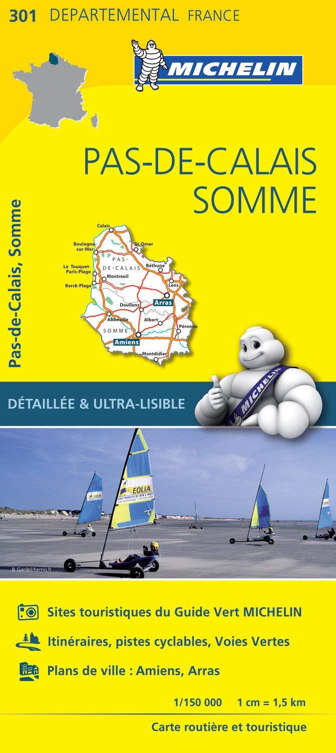 Carte départementale n° 301 - Pas-de-Calais & Somme | Michelin carte routière Michelin