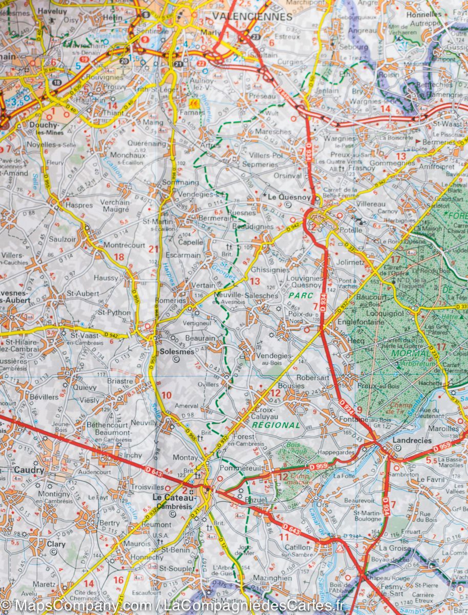Carte départementale n° 302 - Nord | Michelin carte routière Michelin