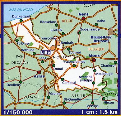 Carte départementale n° 302 - Nord | Michelin carte routière Michelin