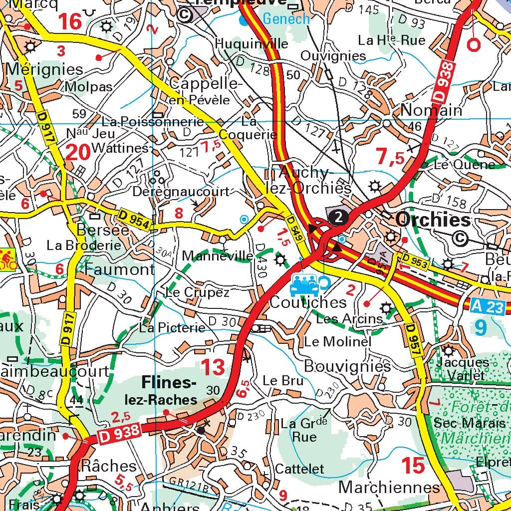 Carte départementale n° 302 - Nord | Michelin carte routière Michelin