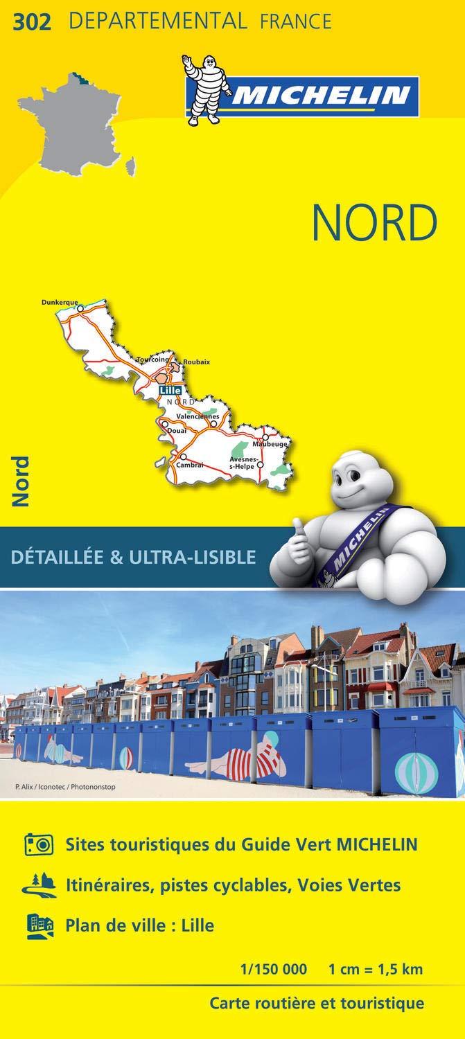Carte départementale n° 302 - Nord | Michelin carte routière Michelin