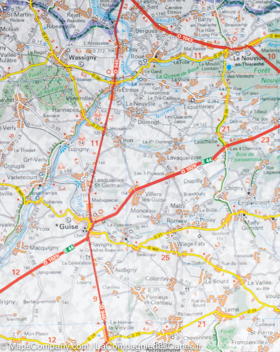 Carte départementale n° 302 - Nord | Michelin carte routière Michelin