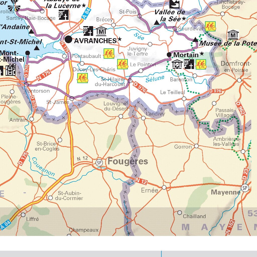 Carte départementale n° 303 - Calvados & Manche | Michelin carte routière Michelin
