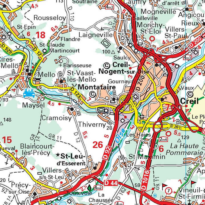 Carte départementale n° 305 - Oise, Paris, Val d'Oise | Michelin carte pliée Michelin 