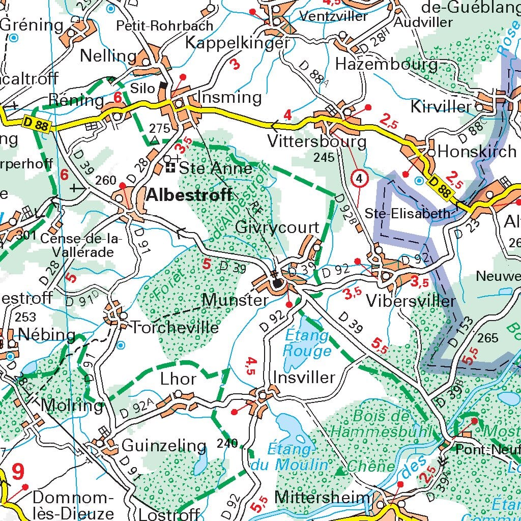 Carte départementale n° 307 - Meurthe et Moselle, Meuse & Moselle | Michelin carte routière Michelin