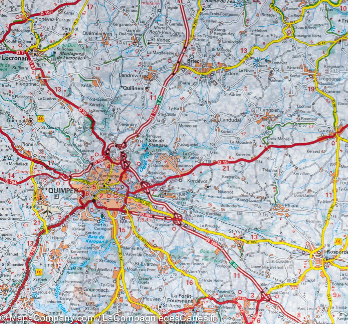 Carte départementale n° 308 - Finistère & Morbihan | Michelin carte routière Michelin