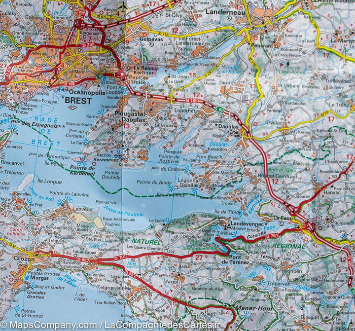 Carte départementale n° 308 - Finistère & Morbihan | Michelin carte pliée Michelin 