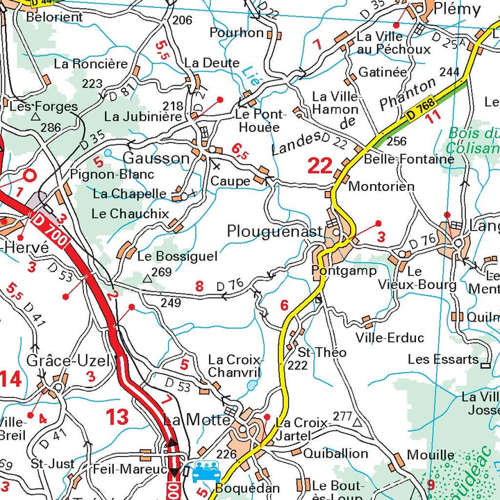 Carte départementale n° 309 - Côtes d'Armor & Ille-et-Vilaine | Michelin carte pliée Michelin 