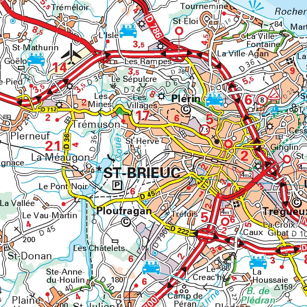 Carte départementale n° 309 - Côtes d'Armor & Ille-et-Vilaine | Michelin carte routière Michelin