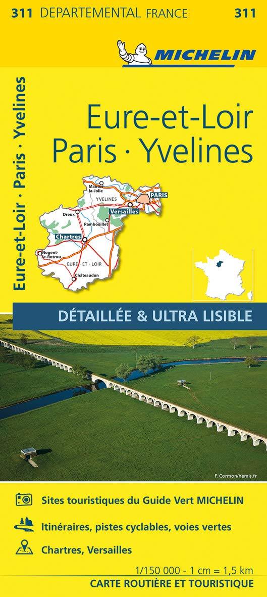 Carte départementale n° 311 - Eure-et-Loir, Paris & Yvelines | Michelin carte routière Michelin