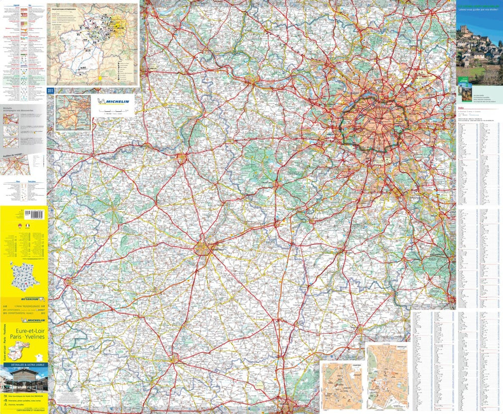 Carte départementale n° 311 - Eure-et-Loir, Paris & Yvelines | Michelin carte pliée Michelin 