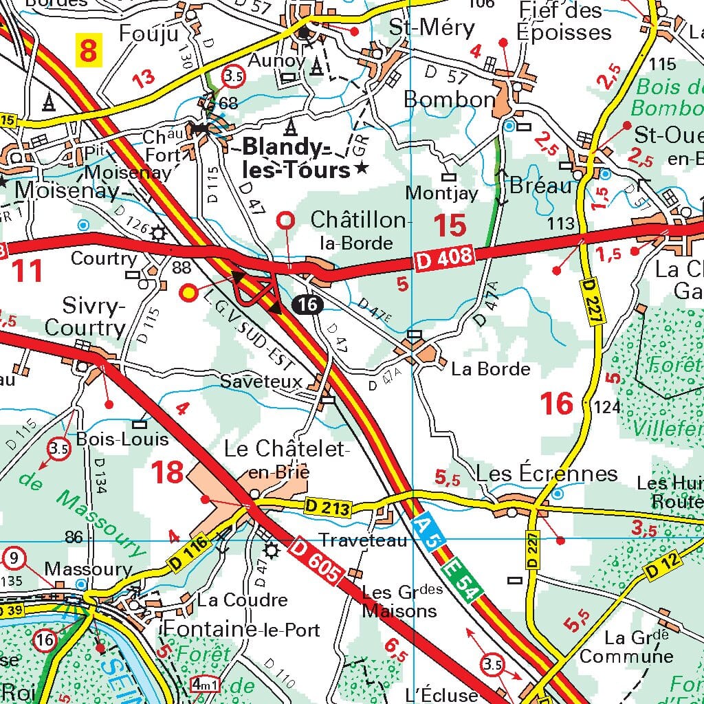 Carte départementale n° 312 - Essonne, Paris, Seine-et-Marne | Michelin carte routière Michelin