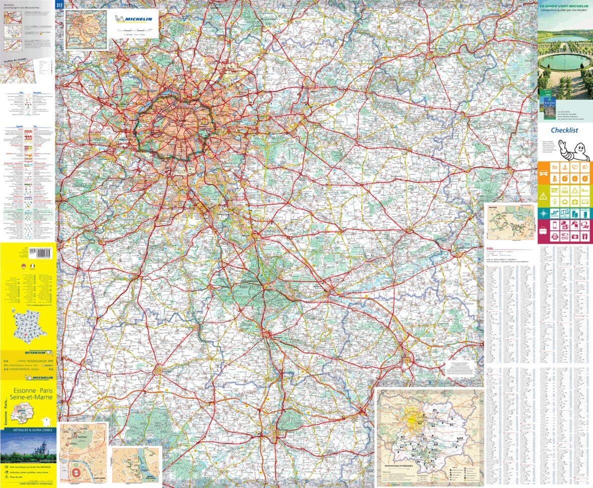 Carte départementale n° 312 - Essonne, Paris, Seine-et-Marne | Michelin carte routière Michelin