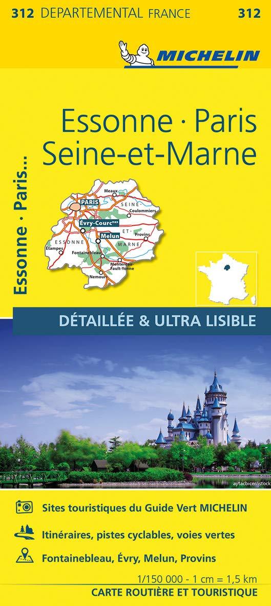 Carte départementale n° 312 - Essonne, Paris, Seine-et-Marne | Michelin carte routière Michelin