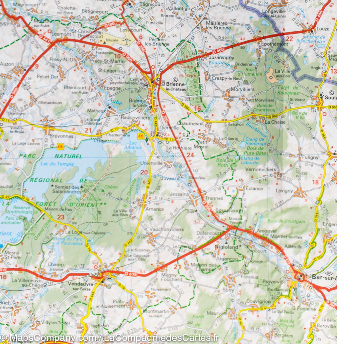 Carte départementale n° 313 - Aube & Haute-Marne | Michelin carte routière Michelin