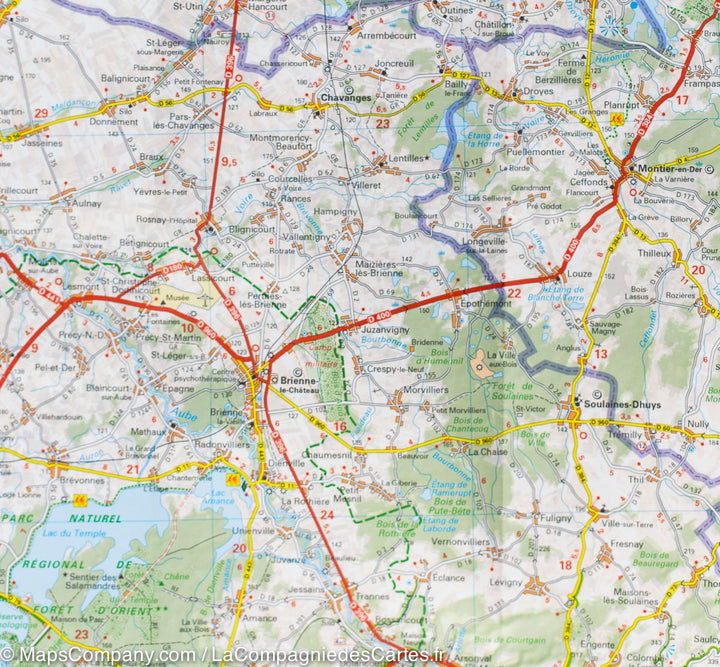 Carte départementale n° 313 - Aube & Haute-Marne | Michelin carte pliée Michelin 