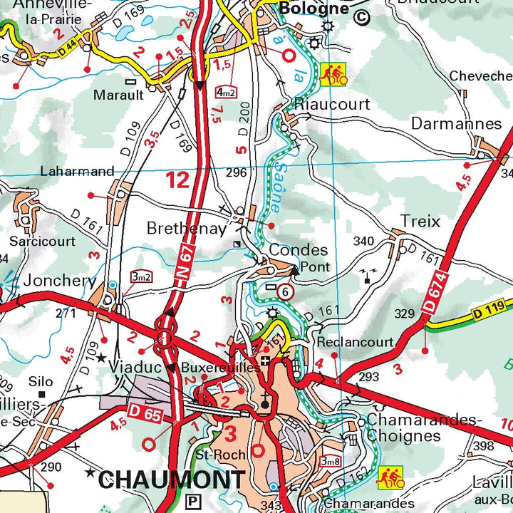 Carte départementale n° 313 - Aube & Haute-Marne | Michelin carte pliée Michelin 