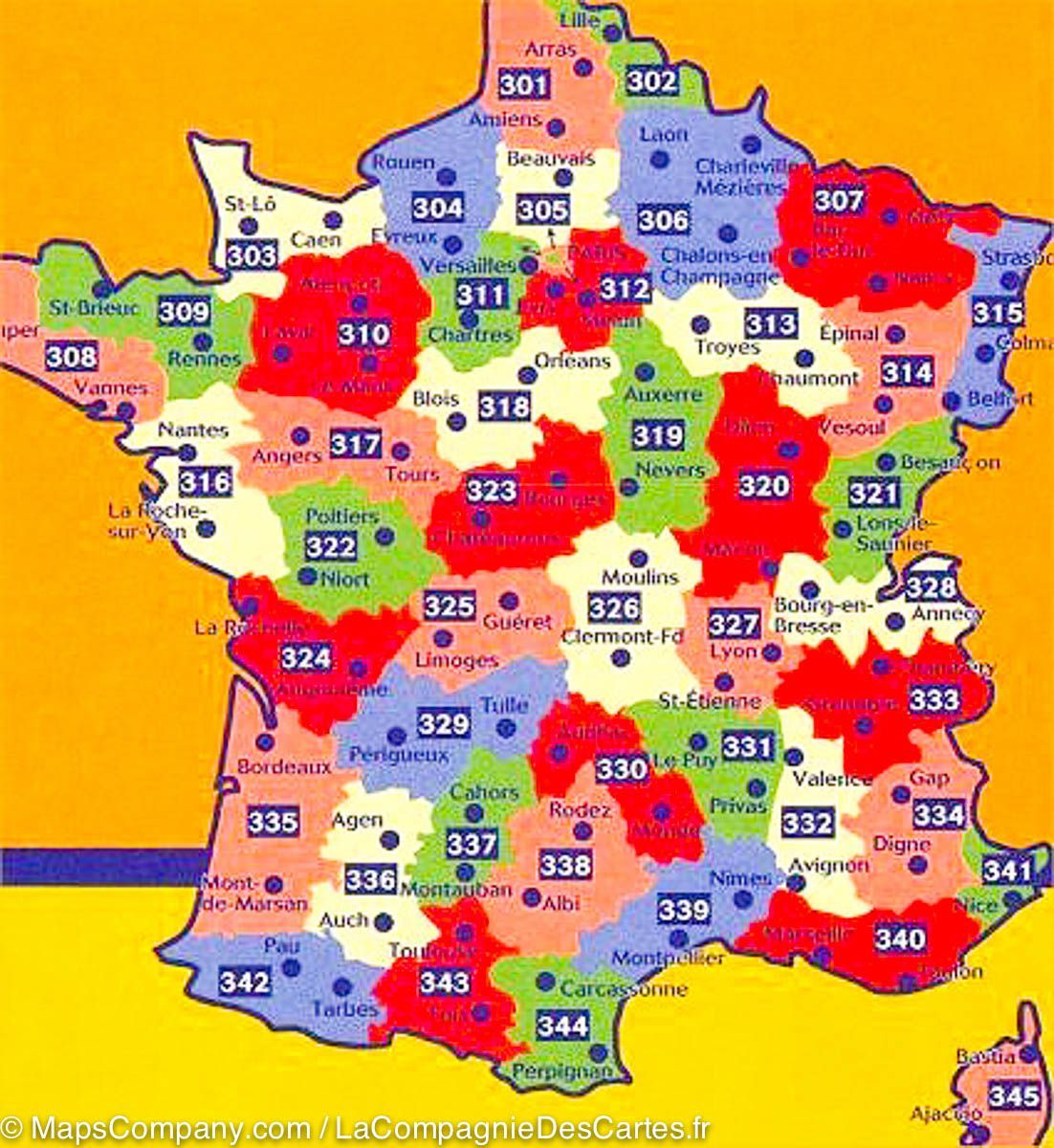 Carte départementale n° 314 - Haute-Saône & Vosges | Michelin carte routière Michelin