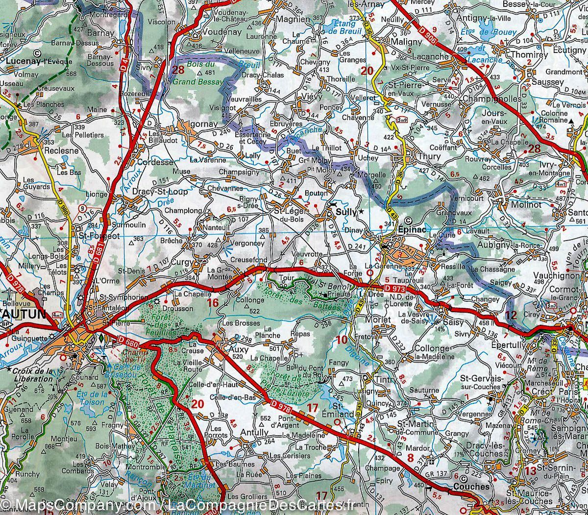 Carte départementale n° 314 - Haute-Saône & Vosges | Michelin carte routière Michelin