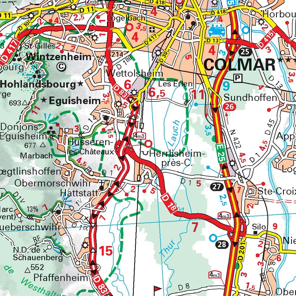 Carte départementale n° 315 - Bas-Rhin, Haut-Rhin & Territoire de Belfort | Michelin carte routière Michelin