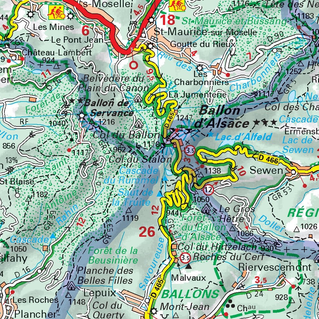 Carte départementale n° 315 - Bas-Rhin, Haut-Rhin & Territoire de Belfort | Michelin carte routière Michelin