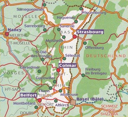 Carte départementale n° 315 - Bas-Rhin, Haut-Rhin & Territoire de Belfort | Michelin carte routière Michelin