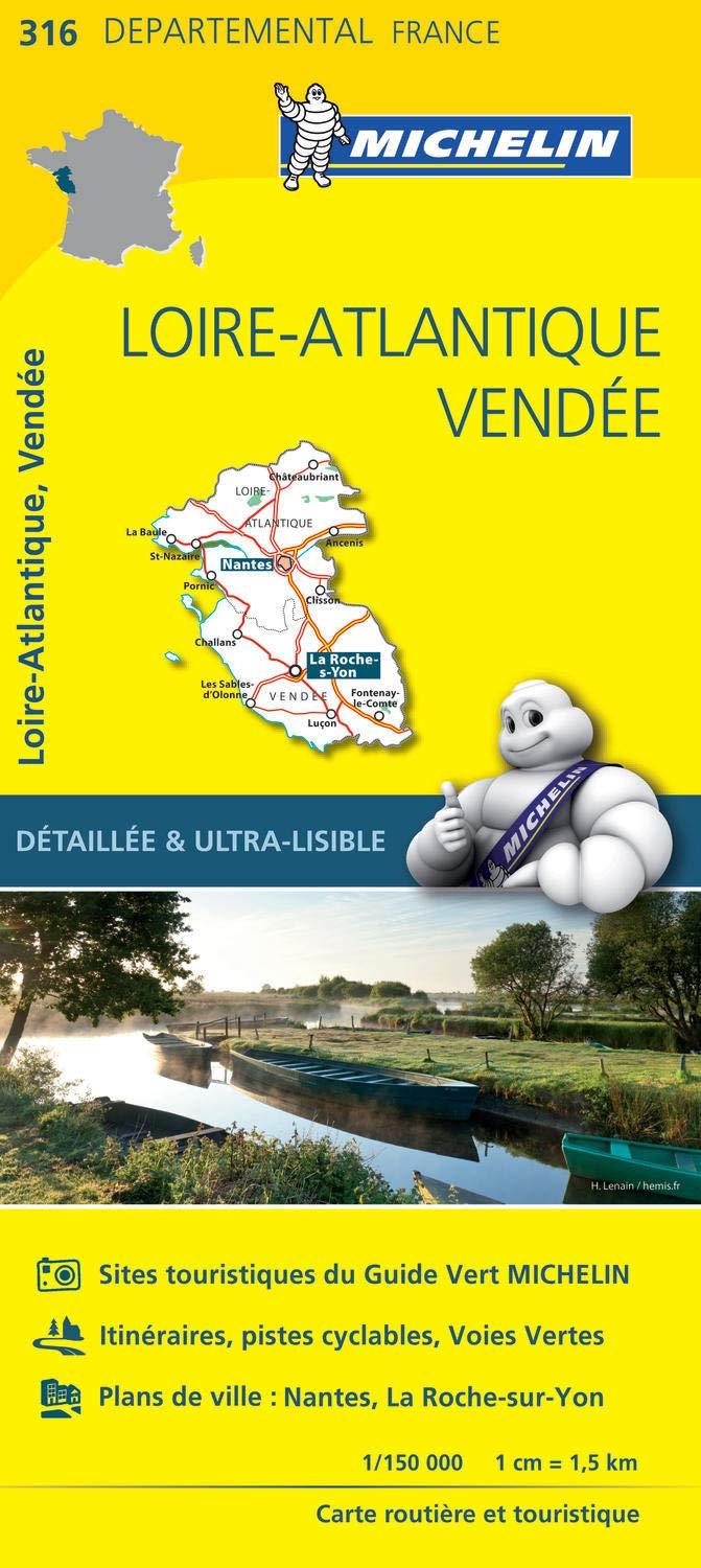 Carte départementale n° 316 - Loire-Atlantique & Vendée | Michelin carte routière Michelin