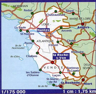 Carte départementale n° 316 - Loire-Atlantique & Vendée | Michelin carte pliée Michelin 