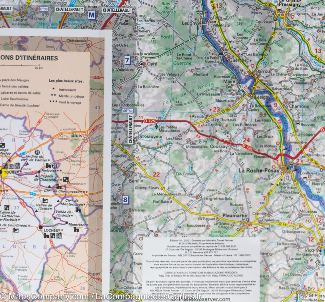 Carte départementale n° 317 - Indre-et-Loire & Maine-et-Loire | Michelin carte pliée Michelin 