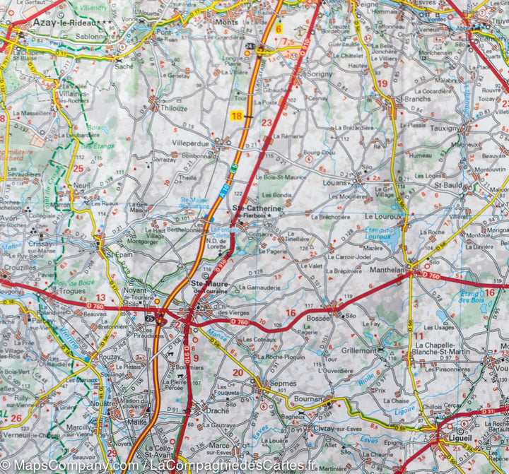 Carte départementale n° 317 - Indre-et-Loire & Maine-et-Loire | Michelin carte pliée Michelin 
