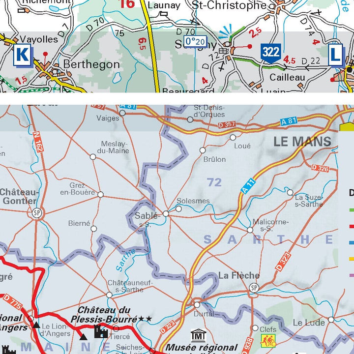 Carte départementale n° 317 - Indre-et-Loire & Maine-et-Loire | Michelin carte pliée Michelin 