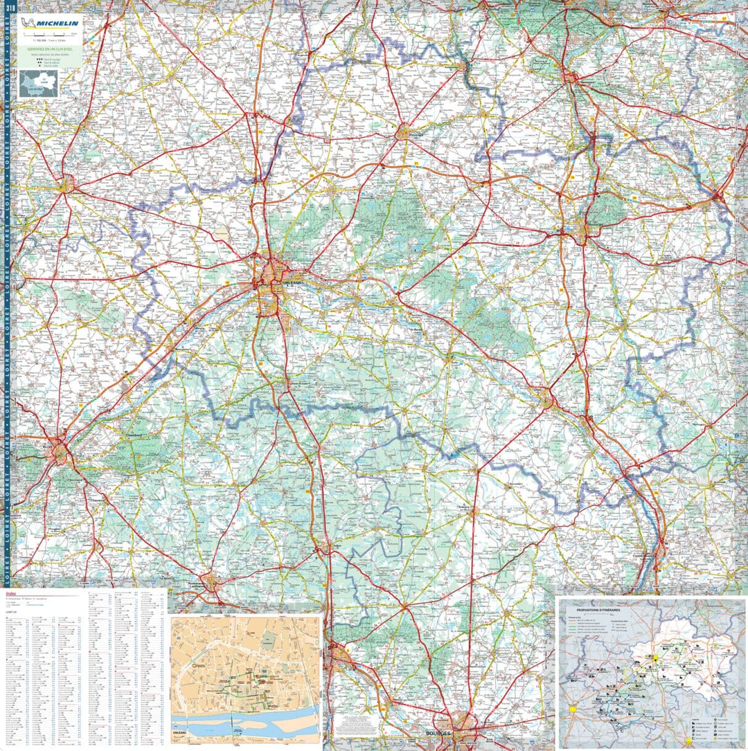 Carte départementale n° 318 - Loiret & Loir-et-Cher | Michelin carte pliée Michelin 